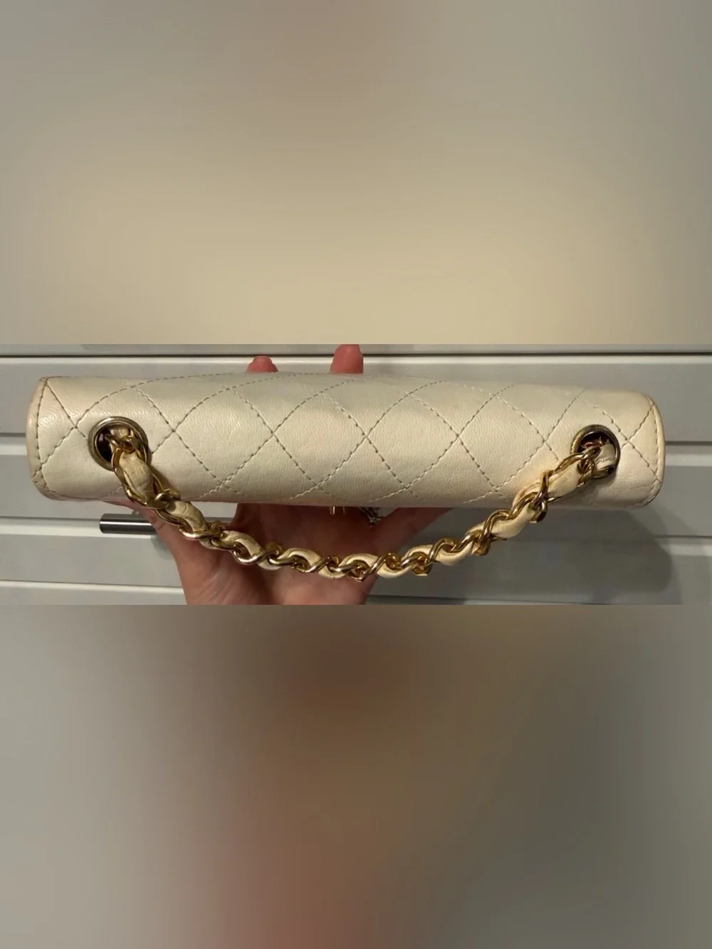 Chanel lambskin quilted mini half moon flap bag classic timeless
